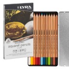 Pastelli Aquarell Rembrandt - 3,7 mm - colori assortiti - Lyra - astuccio metallo 12 pezzi