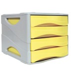 Cassettiera Keep Colour Pastel - 25 x 32 cm - cassetti 5 cm - grigio/giallo - Arda