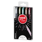 Astuccio penna sfera gel gel UNI-BALL SIGNO - punta 0,8 mm - colori assortiti metal - Uni Mitsubishi - astuccio 5 pezzi