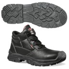 Calzatura di sicurezza Texas UK S3 SRC Rockroll - pelle grana mina idrorepellente - numero 39 - nero - U-Power