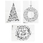 Stencil - foglio A2 - 'NATALE' - Securit - set 3 pezzi