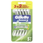 Gillette Sensor 3 Sensitive - confezione usagetta 3 + 2 pezzi