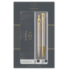 Gift Set Sfera M + Stilografica M IM Brushed metal GT - Parker