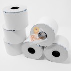 Rotolo per bilancia - carta termica adesiva BPA free FSC - 60 mm x 38 mt - diametro esterno 82 mm - 55 gr - anima 25 mm - Rotomar