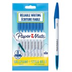 Penna a sfera con cappuccio 045 - punta 1,0 mm - blu - Papermate - busta 8 pezzi