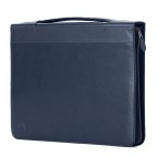 Portablocco Office - con manico - ecopelle - con zip - 28x36 cm - blu - InTempo
