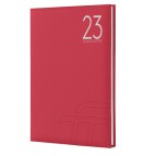 Agenda settimanale Text 2023 - carta plastificata imbottita - 17 x 24 cm - rosso - InTempo