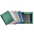 Cartelle 3 lembi con elastico Metal - PPl - dorso 0-1 cm - 24x33cm - colori assortiti - Favorit