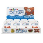 Pasta Model Light - 30 gr - tema mezzi di trasporto - Carioca - expo 16 pezzi