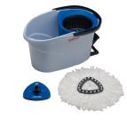 Kit completo UltraSpin Mini di pulizia - secchio con strizzatore ruotante + telaio + mop microfibra - Vileda