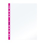 Buste forate - PPL - con banda fucsia neon - liscia - 22 x 30 cm - Favorit - conf. 25 pezzi