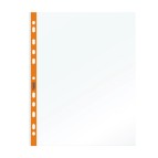 Buste forate - PPL - con banda arancio neon - liscia - 22 x 30 cm - Favorit - conf. 25 pezzi