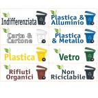 Etichette per raccolta differenziata - 12 x 4,5 cm - Tico - kit 16 pezzi