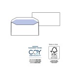 Busta SILVER MATIC FSC  - gommata - bianca - senza finestra - 110 x 230 mm - 80 gr - Pigna - conf. 500 pezzi