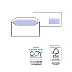 Busta Silver Matic Lux FSC® - con finestra - gommata - 11 x 23 cm - 80 gr - bianco - Pigna Envelopes - conf. 500 pezzi