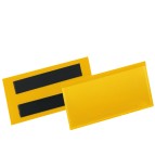Buste identificazione magnetica - 100 x 38 mm - giallo - Durable - conf. 50 pezzi