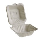 Vaschette Hamburger box Take Away Bio - 15 x 15 cm - Leone - conf. 50 pezzi