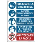 Cartello alluminio - disposizioni igieniche generali - 20x30 cm - Cartelli Segnalatori