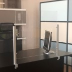 Schermo protettivo Slim - da scrivania - con morsetto in alluminio - 70 x 80 cm -  Studio T