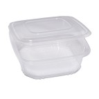 Contenitori in PP - con coperchio incernierato - 21,5 x 21,5 x 6,9 cm - Europack - conf. 50 pezzi