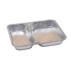 Contenitori in alluminio a due scomparti - 22,67 x 17,66 x 2,9 cm - Cuki Professional - pack 100 pezzi