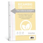 Ricambi c/rinforzo ecologico - A4 - 100gr - 40 fg - 5mm c/margine - Favini