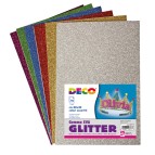 Gomma Crepp Glitter - 20x30 cm - colori assortiti - DECO - busta 10 fogli