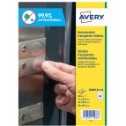 Adesivo antimicrobico - poliestere trasparente - 63 etichette per foglio - Avery - conf. 10 fogli A4