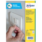 Adesivi antimicrobici - permanenti - quadrati misti - 68 et/fg - 10 fogli A4 - poliestere - trasparente - Avery