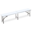 Panca pieghevole - in HDPE - 44 x 30 x 183 cm - bianco - Garden Friend