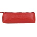 Astuccio triangolare - 21 x 6,5 cm - vera pelle - rosso - Laurige France