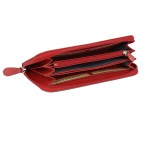 Portafoglio Frenchy donna - 19 x 10 cm - vera pelle - rosso - Laurige France