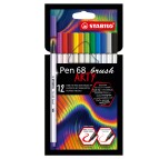 Pennarelli Pen 68 Brush Arty Line 568/18 - colori assortiti - Stabilo - astuccio 18 pezzi