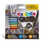 Pennarelli Metallic - punta fine - colori assortiti - Carioca - scatola 8 pezzi