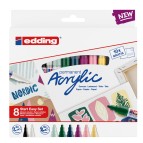 Marcatore acrilico Start Easy Set Nordic - colori assortiti - Edding - conf. 8 pezzi