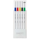 Fineliner Emott -  tratto 0.4 mm - colori assortiti vivid - Uni Mitsubishi - conf. 5 pezzi