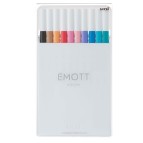 Fineliner Emott - tratto 0.4 mm - colori assortiti soft pastel - Uni Mitsubishi - conf. 10 pezzi