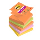 Blocco Post it  Super Sticky Z Notes - R330-5SS-BOOS - 76 x 76 mm - colori Boost - 90 fogli - Post it  - conf. 5 pezzi