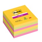 Blocco Post it  Super Sticky - l 675-6SS-CARN - 100 x 100 mm - righe - 90 fogli - colori Carnival - Post it  - conf. 6 pezzi