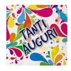 Tovaglioli - Tanti Auguri - carta - 33 x 33 cm - Big Party - conf. 20 pezzi