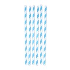 Cannucce Stripes - carta - azzurro/bianco - Big Party - conf. 12 pezzi
