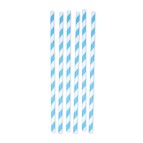 Cannucce Stripes - carta - azzurro/bianco - Big Party - conf. 12 pezzi