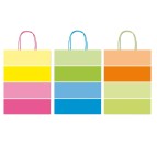 Shopper bicolor - con manici - carta ritorta - 16 x 8 x 21 cm - colori assortiti - Rex Sadoch