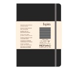 Taccuino Ispira - con elastico - copertina rigida - A5 - 96 fogli - righe - nero - Fabriano