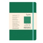 Taccuino Ispira - con elastico - copertina rigida - A5 - 96 fogli - righe - verde - Fabriano