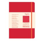 Taccuino Ispira - con elastico - copertina rigida - A5 - 96 fogli - righe - rosso - Fabriano