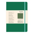 Taccuino Ispira - con elastico - copertina flessibile - A5 - 96 fogli - righe - verde - Fabriano