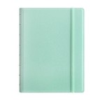Notebook - con elastico - copertina similpelle - A5 - 56 pagine - a righe - verde pastello - Filofax