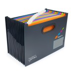 Portadocumenti Supafile antibatterico Germ-Savvy - a soffietto - 13 tasche - nero - Rapesco