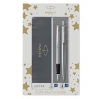 Gift Set DUO - Jotter stainless steel CT sfera + stilografica - punta media - Parker